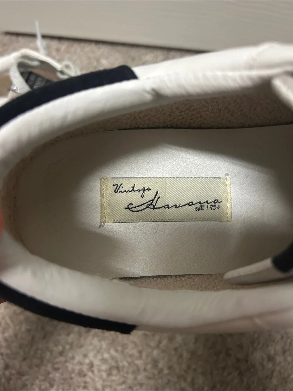 Vintage Havana White & Gray Low-Top Sneakers Black Trim Athleisure comfort